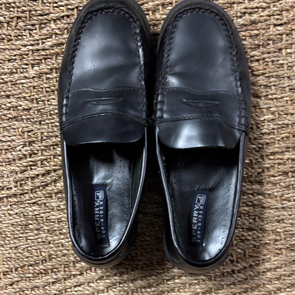 Sperry Men's Classic Black Slip-On Loafers Sz 7 GUC
